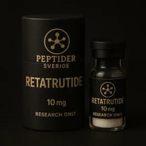 Retatrutide 10 mg injektionsflaska – avancerad GLP-1 peptid för viktminskning, fettförbränning och 0 % muskelnedbrytning, Peptider Sverige